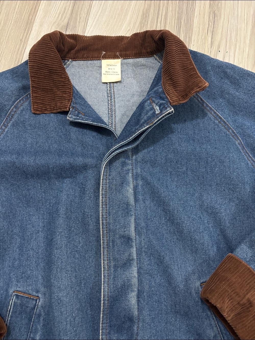 Vintage Chore Coat Womens Denim Corduroy Cuff Collar Utility Rugged Homestead M - Picture 5 of 10